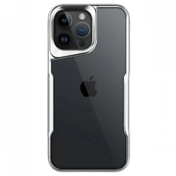 Newface Apple iPhone 15 Pro Max Kılıf Boyi Silikon Kapak - Gümüş