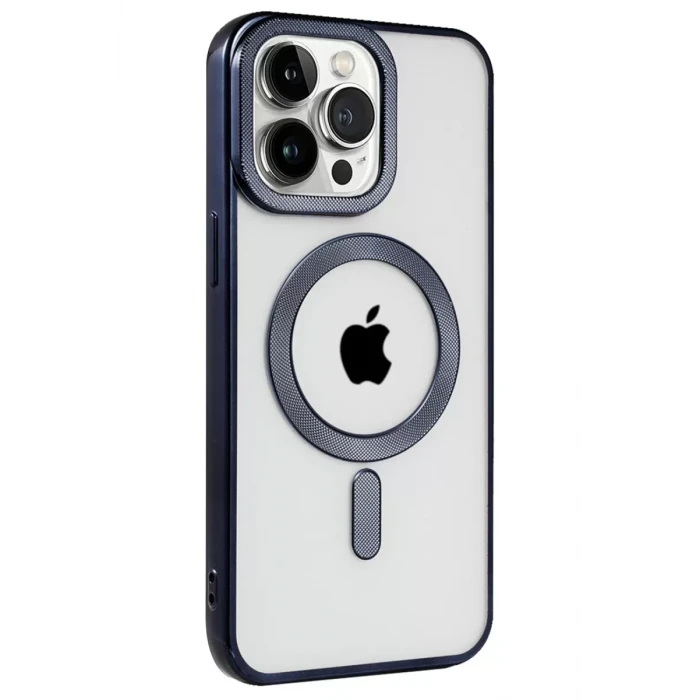 Newface Apple iPhone 15 Pro Max Kılıf Kronos Magsafe Kapak - Lacivert