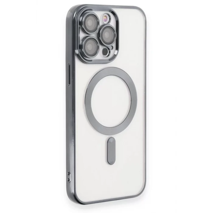 Newface Apple iPhone 15 Pro Max Kılıf Kross Magneticsafe Kapak - Titan Gri