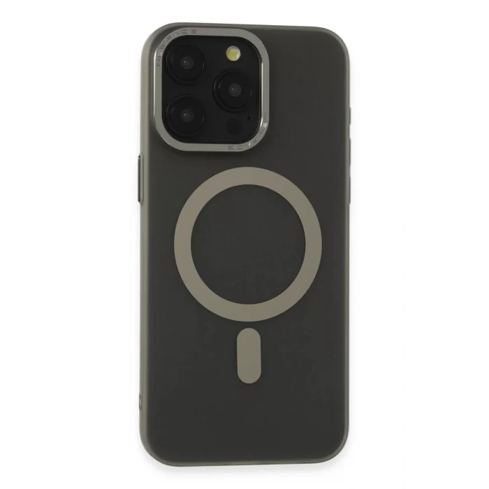 Newface Apple iPhone 15 Pro Max Kılıf Lodos Magneticsafe Mat Kapak - Titan Gri