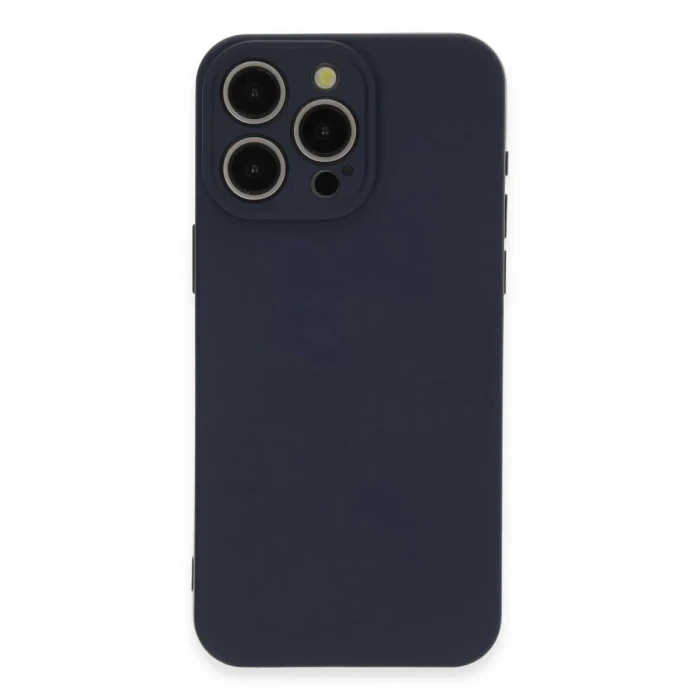 Newface Apple iPhone 15 Pro Max Kılıf Nano içi Kadife Silikon - Lacivert