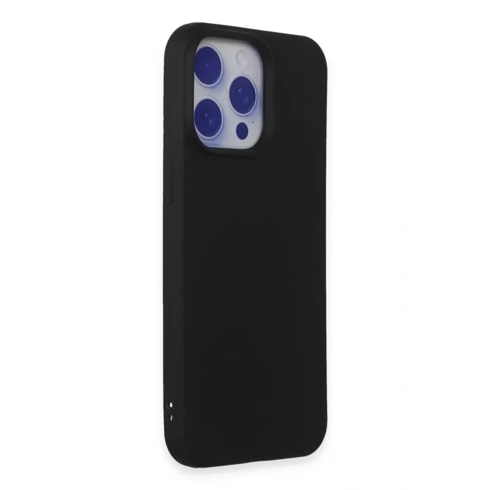 Newface Apple iPhone 15 Pro Max Kılıf Nano içi Kadife Silikon - Siyah