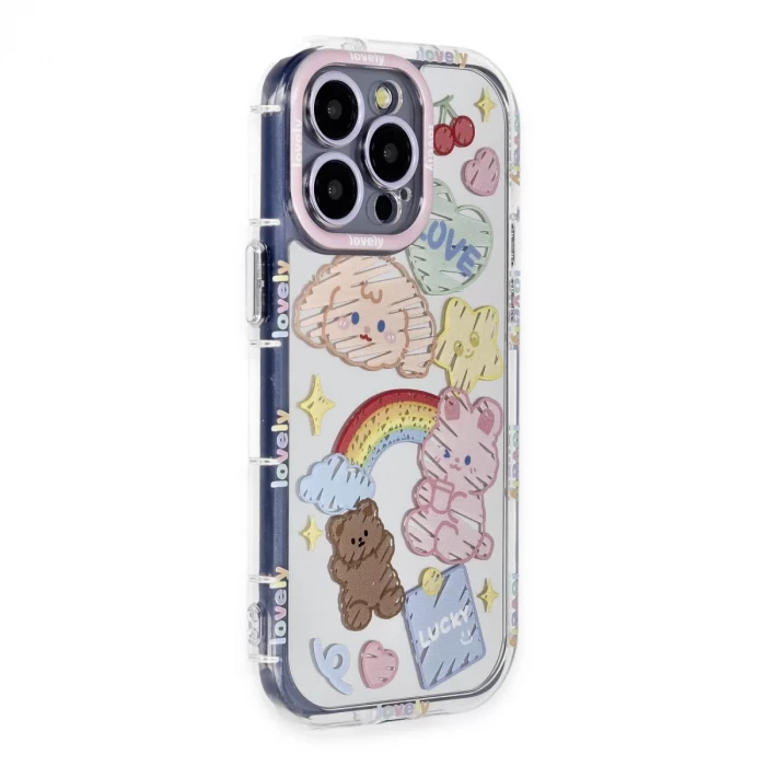 Newface Apple iPhone 15 Pro Max Kılıf Reflexion Desenli Kapak - Desen 4