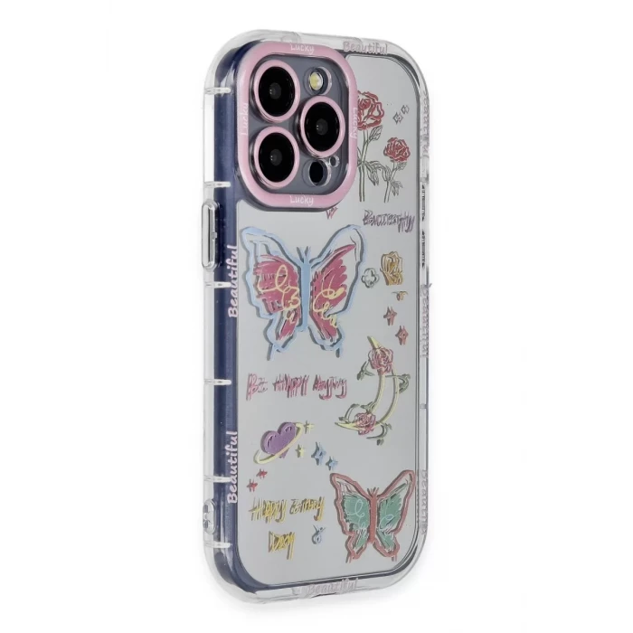 Newface Apple iPhone 15 Pro Max Kılıf Reflexion Desenli Kapak - Desen 8