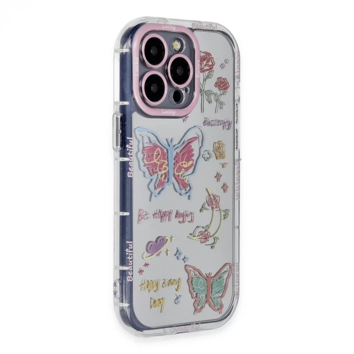 Newface Apple iPhone 15 Pro Max Kılıf Reflexion Desenli Kapak - Desen 8