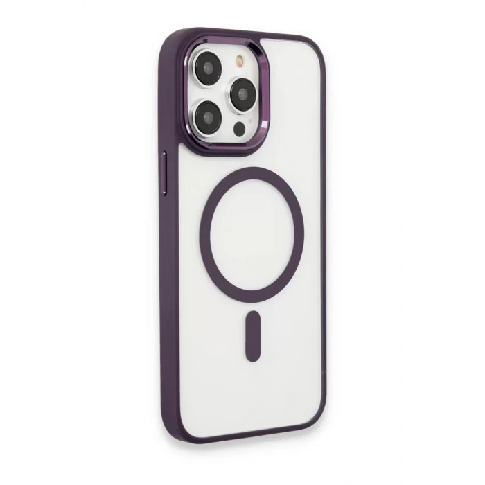 Newface Apple iPhone 15 Pro Max Kılıf Room Magneticsafe Silikon - Derin Mor