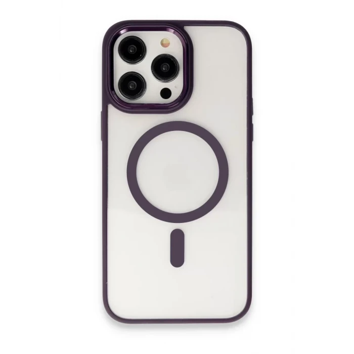 Newface Apple iPhone 15 Pro Max Kılıf Room Magneticsafe Silikon - Derin Mor