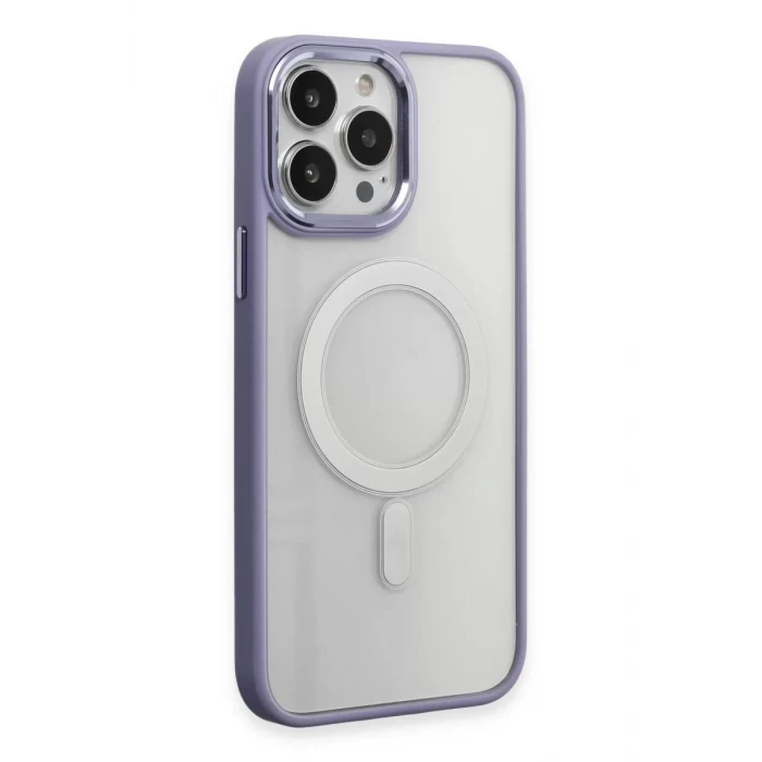 Newface Apple iPhone 15 Pro Max Kılıf Room Magneticsafe Silikon - Lila