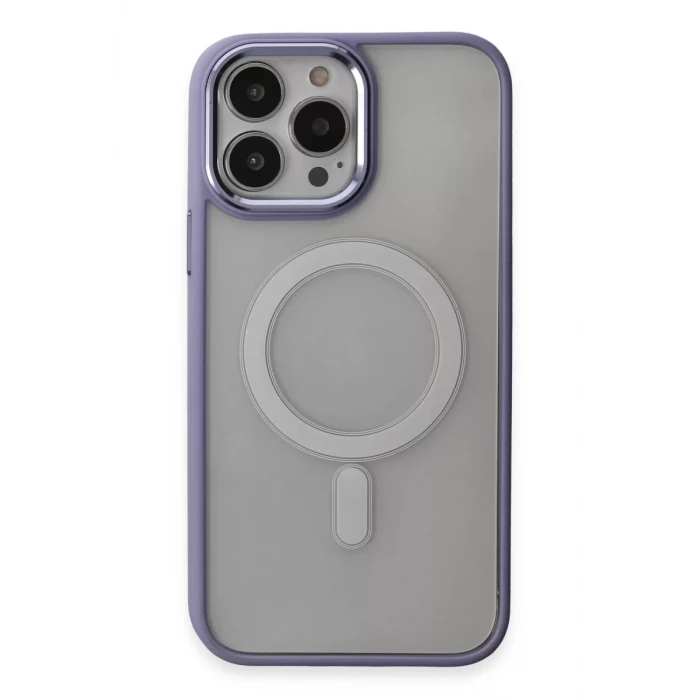 Newface Apple iPhone 15 Pro Max Kılıf Room Magneticsafe Silikon - Lila