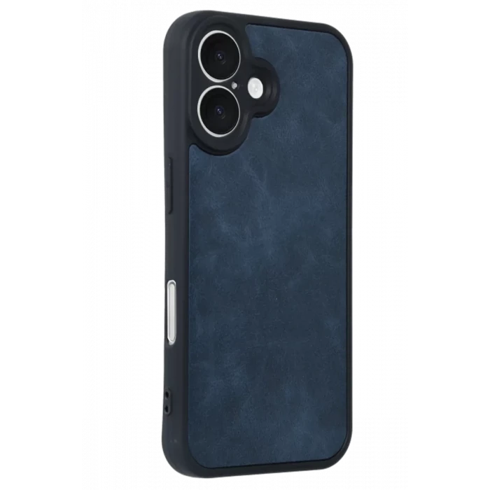 Newface Apple iPhone 16 Kılıf Aras Deri Kapak - Lacivert