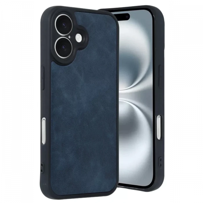 Newface Apple iPhone 16 Kılıf Aras Deri Kapak - Lacivert