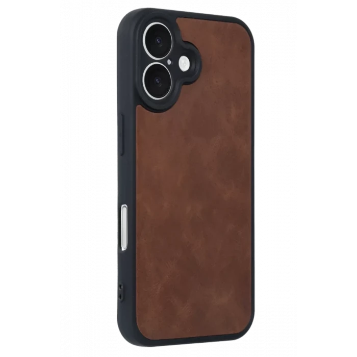 Newface Apple iPhone 16 Kılıf Aras Deri Kapak - Taba