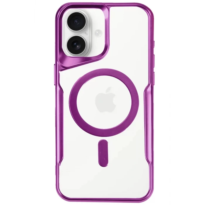 Newface Apple iPhone 16 Kılıf Boyi Magsafe Silikon Kapak - Pembe