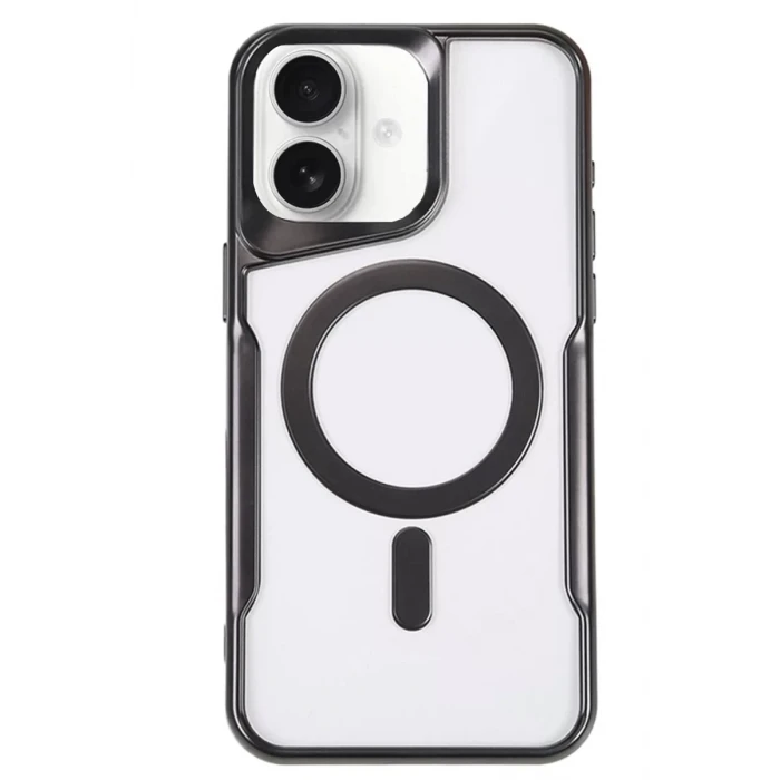 Newface Apple iPhone 16 Kılıf Boyi Magsafe Silikon Kapak - Siyah