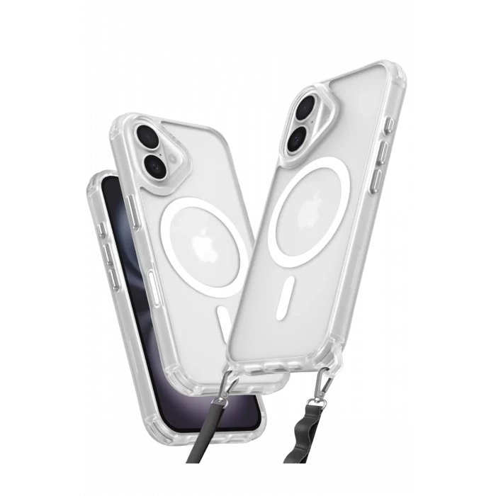 Newface Apple iPhone 16 Kılıf Enka Magsafe Silikon Kılıf - Şeffaf