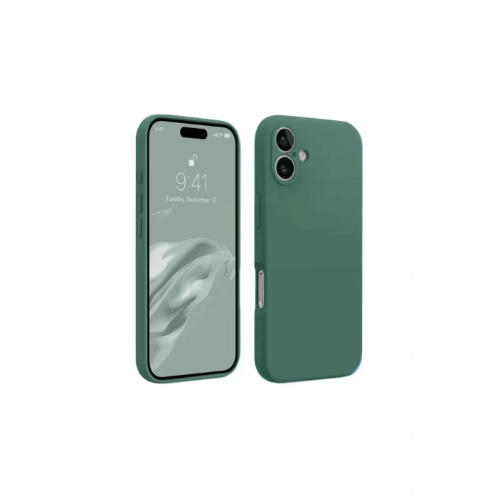 Newface Apple iPhone 16 Kılıf First Silikon - Koyu Yeşil