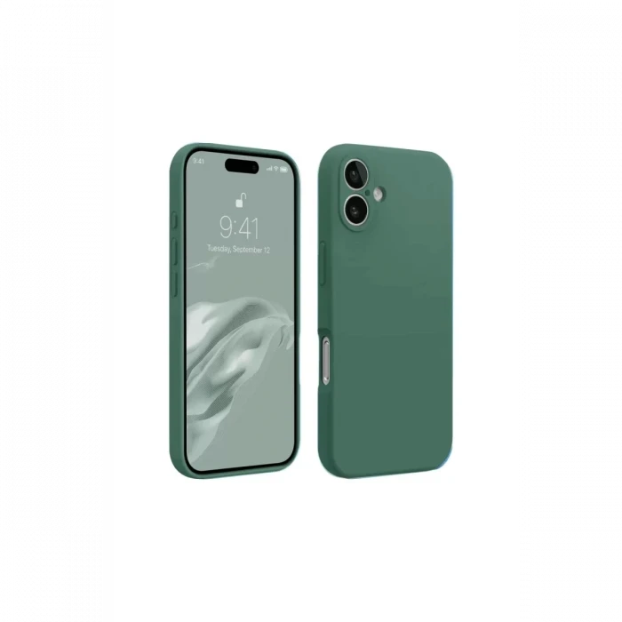 Newface Apple iPhone 16 Kılıf First Silikon - Koyu Yeşil