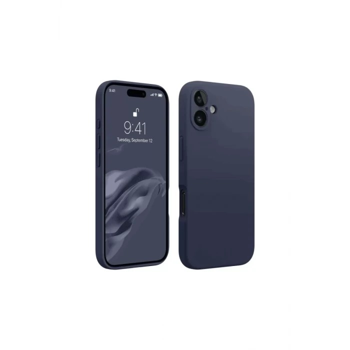 Newface Apple iPhone 16 Kılıf First Silikon - Lacivert