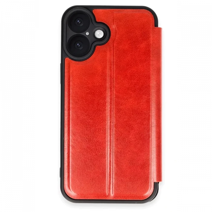 Newface Apple iPhone 16 Kılıf Flip Cover - Kırmızı