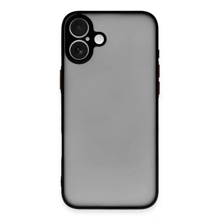 Newface Apple iPhone 16 Kılıf Montreal Silikon Kapak - Siyah