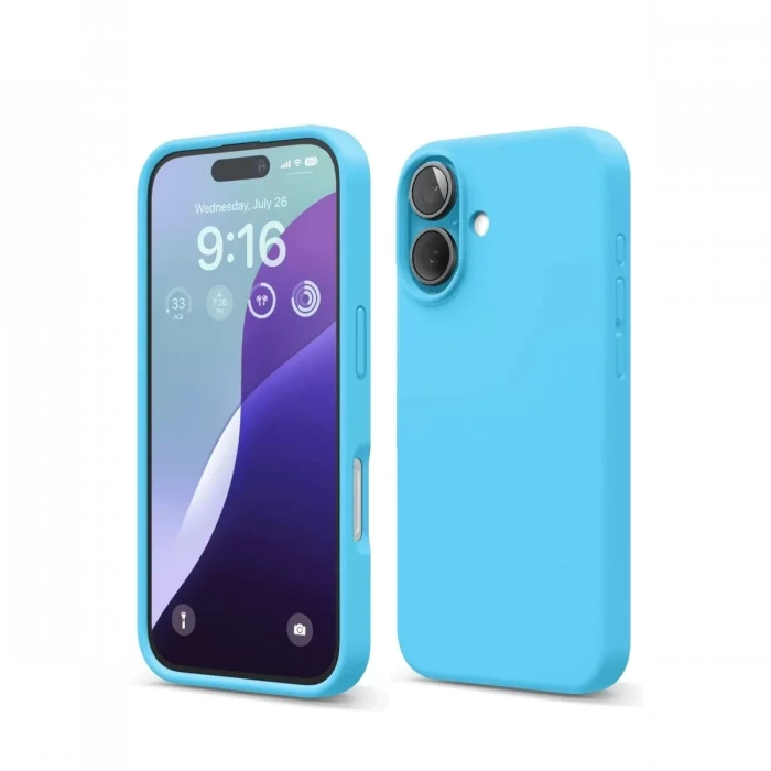 Newface Apple iPhone 16 Kılıf Nano içi Kadife Silikon - Mavi