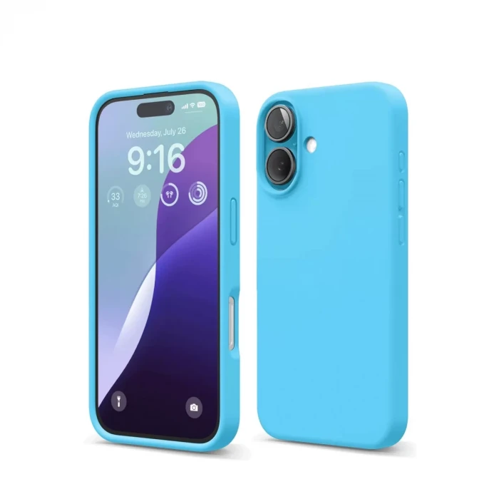 Newface Apple iPhone 16 Kılıf Nano içi Kadife Silikon - Mavi