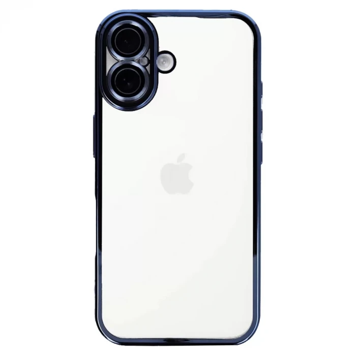 Newface Apple iPhone 16 Kılıf Razer Lensli Silikon - Açık Mavi