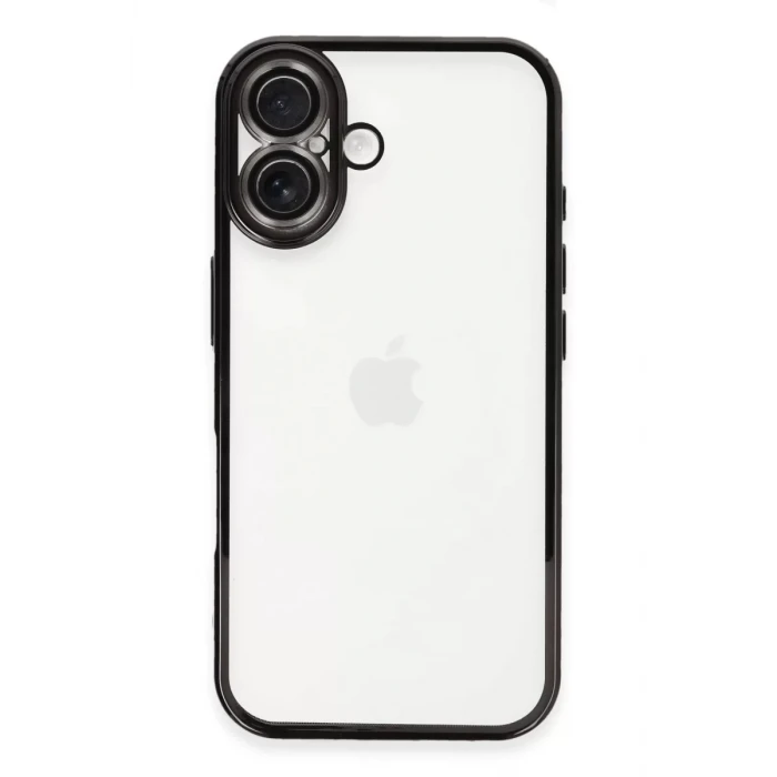 Newface Apple iPhone 16 Kılıf Razer Lensli Silikon - Siyah