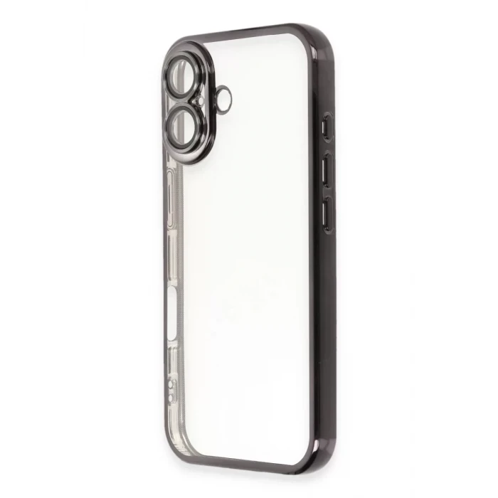 Newface Apple iPhone 16 Kılıf Razer Lensli Silikon - Siyah
