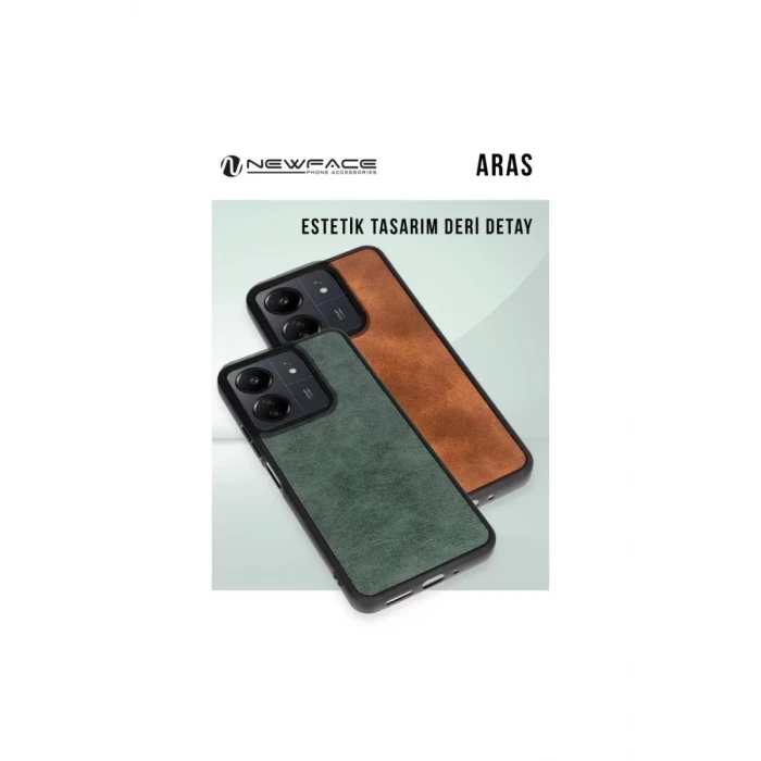 Newface Apple iPhone 16 Plus Kılıf Aras Deri Kapak - Kırmızı