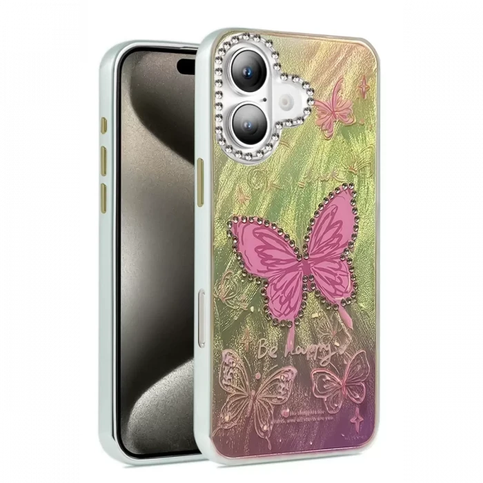 Newface Apple iPhone 16 Plus Kılıf Blade Aynalı Desenli Kapak - Desen 5
