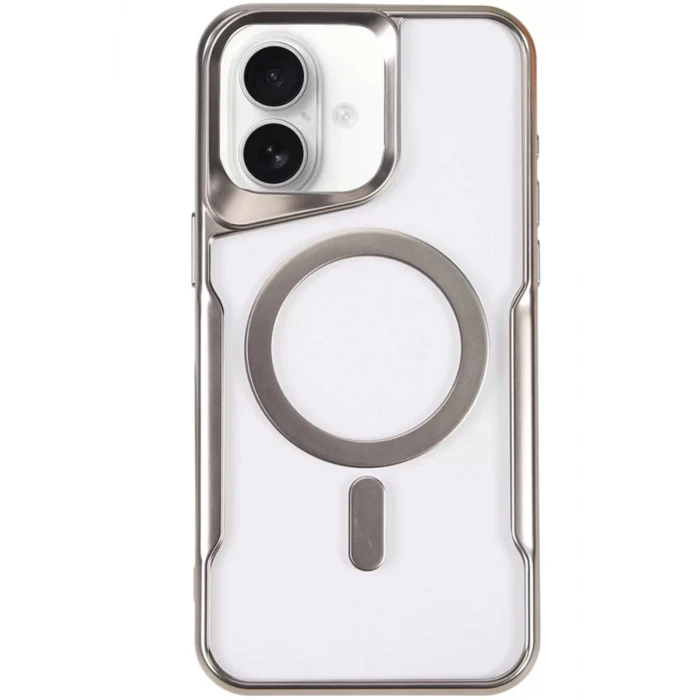 Newface Apple iPhone 16 Plus Kılıf Boyi Magsafe Silikon Kapak - Gümüş