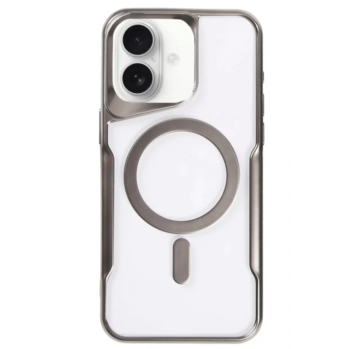 Newface Apple iPhone 16 Plus Kılıf Boyi Magsafe Silikon Kapak - Titan Gri