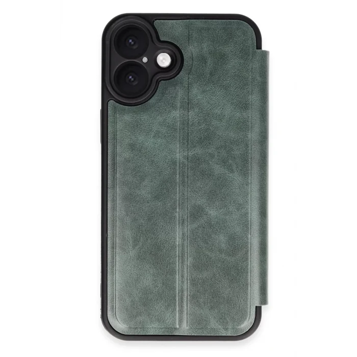 Newface Apple iPhone 16 Plus Kılıf Flip Cover - Koyu Yeşil