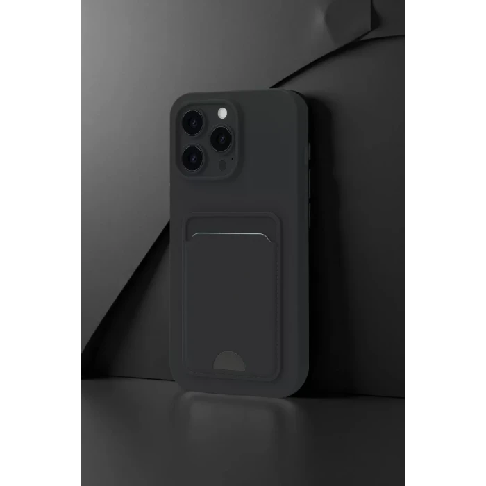 Newface Apple iPhone 16 Plus Kılıf Kelvin Kartvizitli Silikon - Siyah