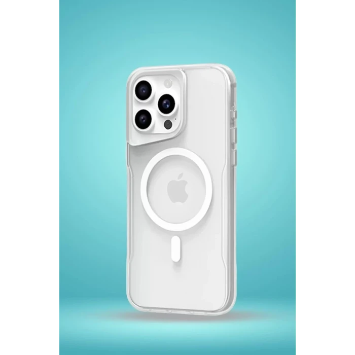 Newface Apple iPhone 16 Plus Kılıf PC Poso Magsafe Kapak - Şeffaf