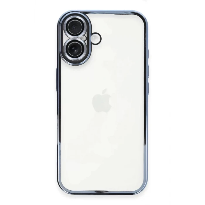 Newface Apple iPhone 16 Plus Kılıf Razer Lensli Silikon - Açık Mavi
