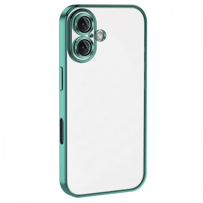 Newface Apple iPhone 16 Plus Kılıf Razer Lensli Silikon - Turkuaz