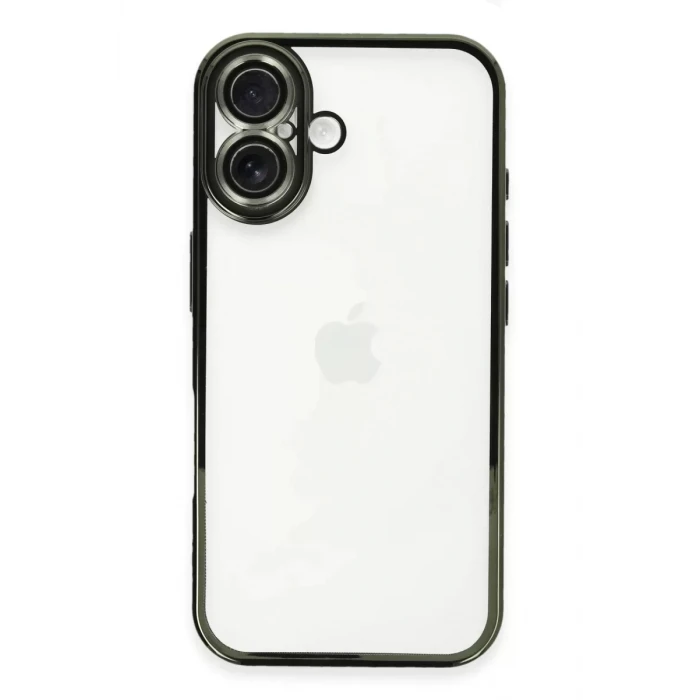 Newface Apple iPhone 16 Plus Kılıf Razer Lensli Silikon - Yeşil