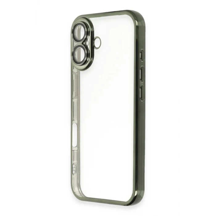 Newface Apple iPhone 16 Plus Kılıf Razer Lensli Silikon - Yeşil