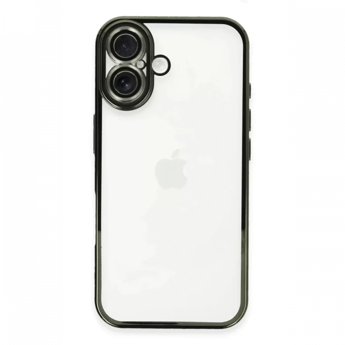 Newface Apple iPhone 16 Plus Kılıf Razer Lensli Silikon - Yeşil