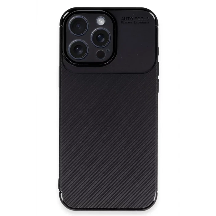 Newface Apple iPhone 16 Pro Kılıf Auto Focus Karbon Kapak - Siyah