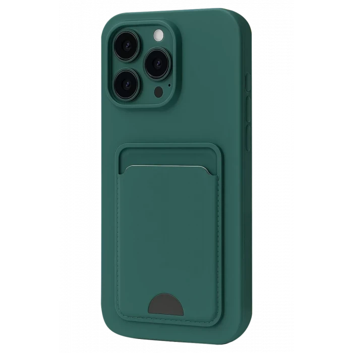Newface Apple iPhone 16 Pro Kılıf Kelvin Kartvizitli Silikon - Koyu Yeşil