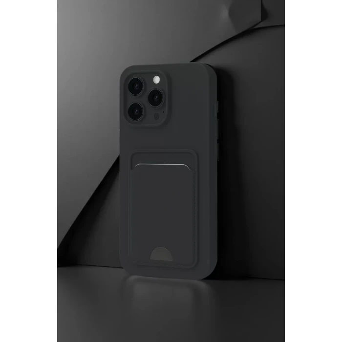 Newface Apple iPhone 16 Pro Kılıf Kelvin Kartvizitli Silikon - Koyu Yeşil