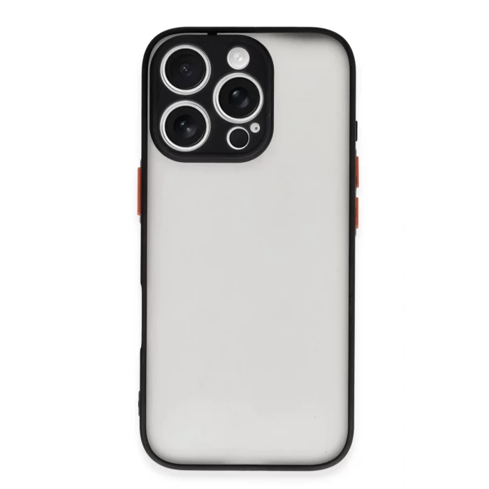 Newface Apple iPhone 16 Pro Kılıf Montreal Silikon Kapak - Siyah