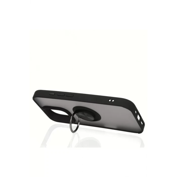 Newface Apple iPhone 16 Pro Kılıf Montreal Yüzüklü Silikon Kapak - Lacivert