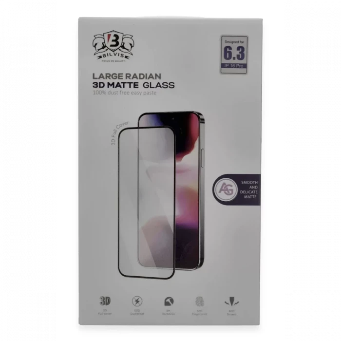 Newface Apple iPhone 16 Pro Max Bilvis 3D Mat Cam Ekran Koruyucu
