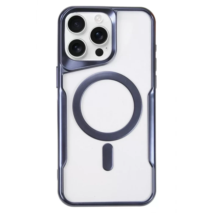 Newface Apple iPhone 16 Pro Max Kılıf Boyi Magsafe Silikon Kapak - Lacivert