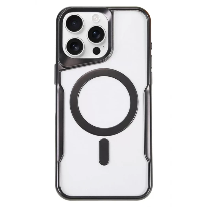 Newface Apple iPhone 16 Pro Max Kılıf Boyi Magsafe Silikon Kapak - Siyah
