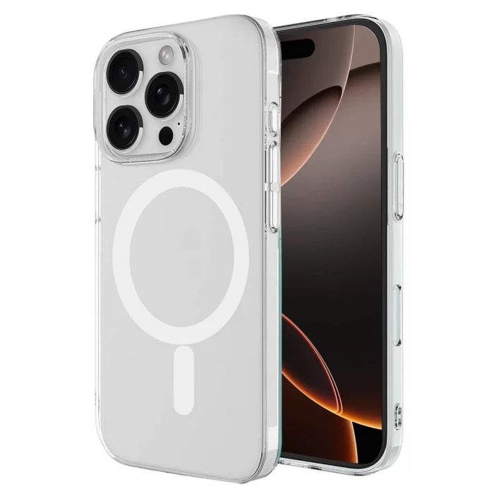 Newface Apple iPhone 16 Pro Max Kılıf Magneticsafe Şeffaf Silikon - Şeffaf